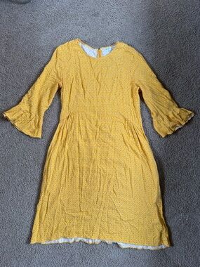 DownEast Yellow Floral Dot Midi Dress
